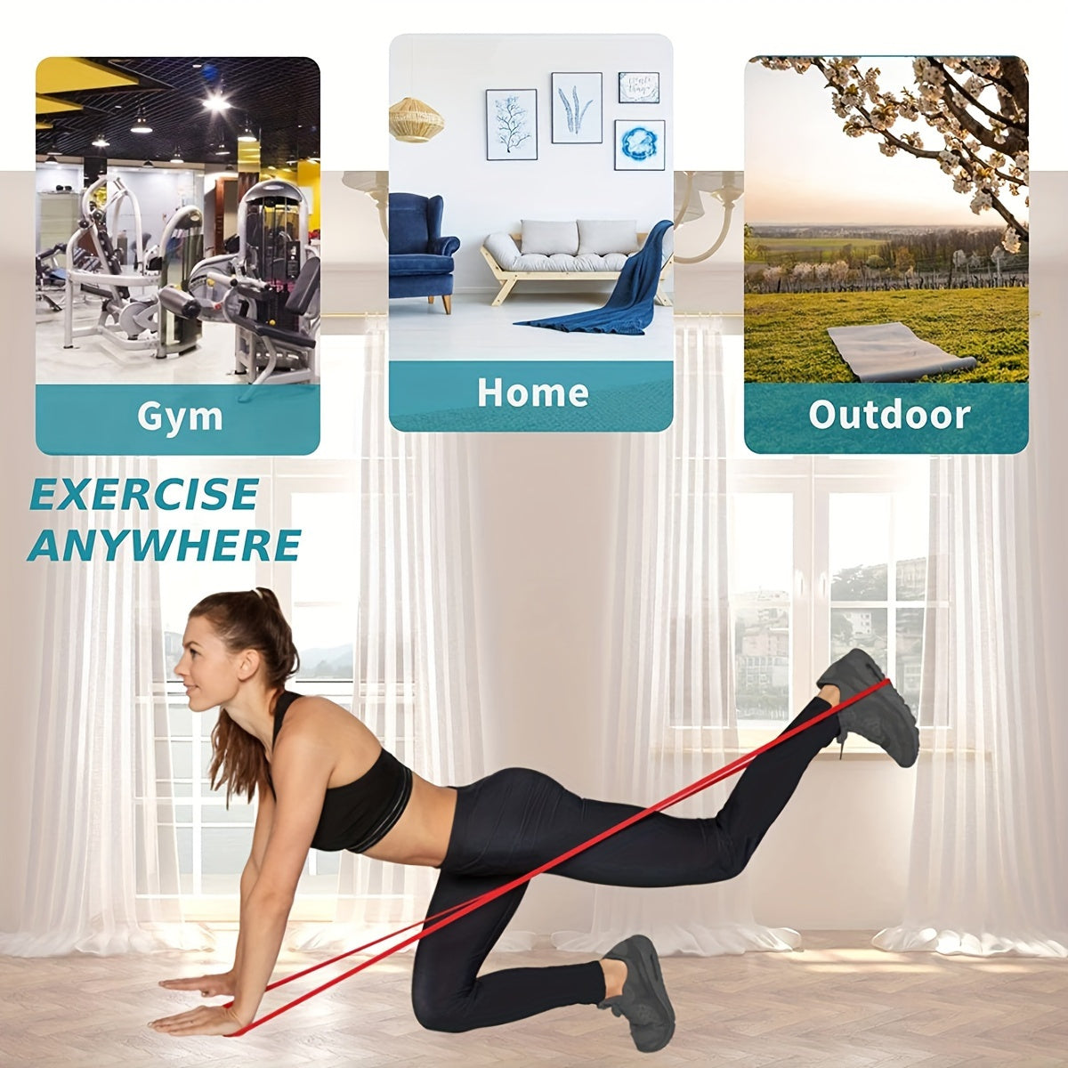 4pcs Yoga Resistance Tension Bands