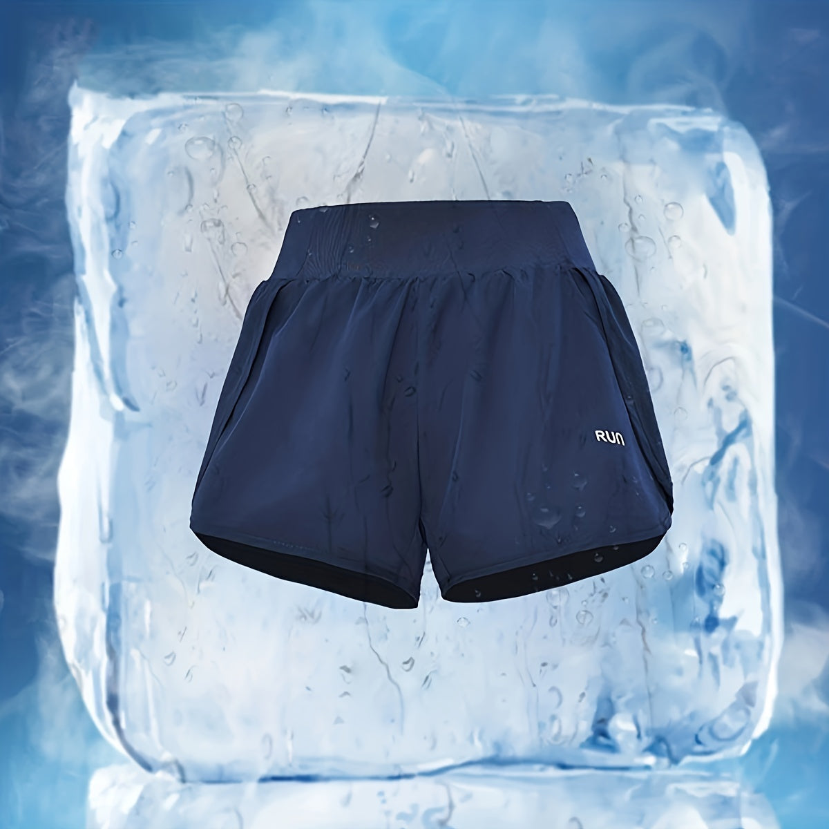 Letter Print High Waist Running Shorts With Pocket