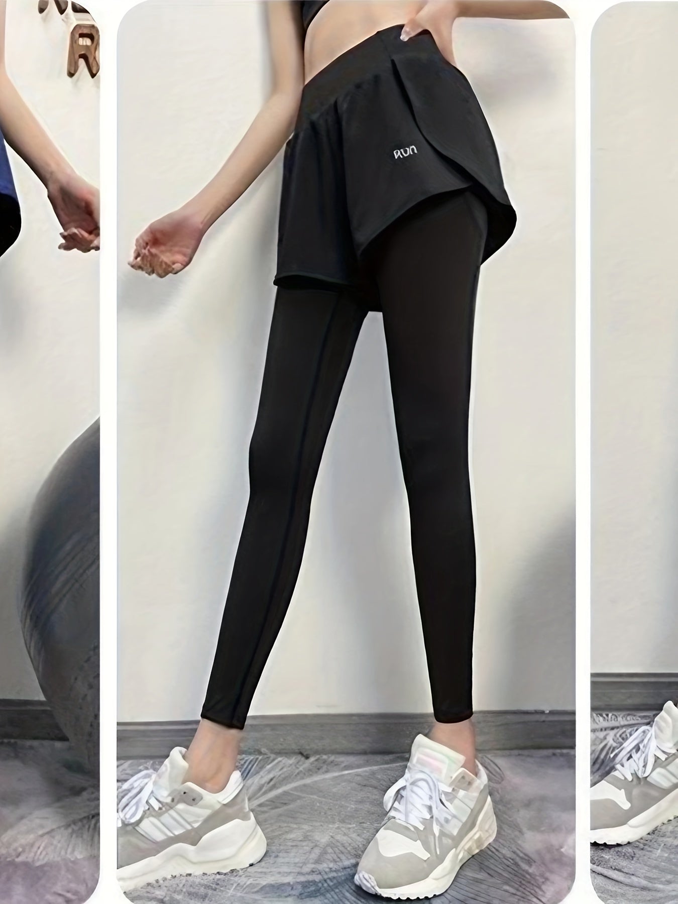 Letter Print High Waist Running Shorts With Pocket
