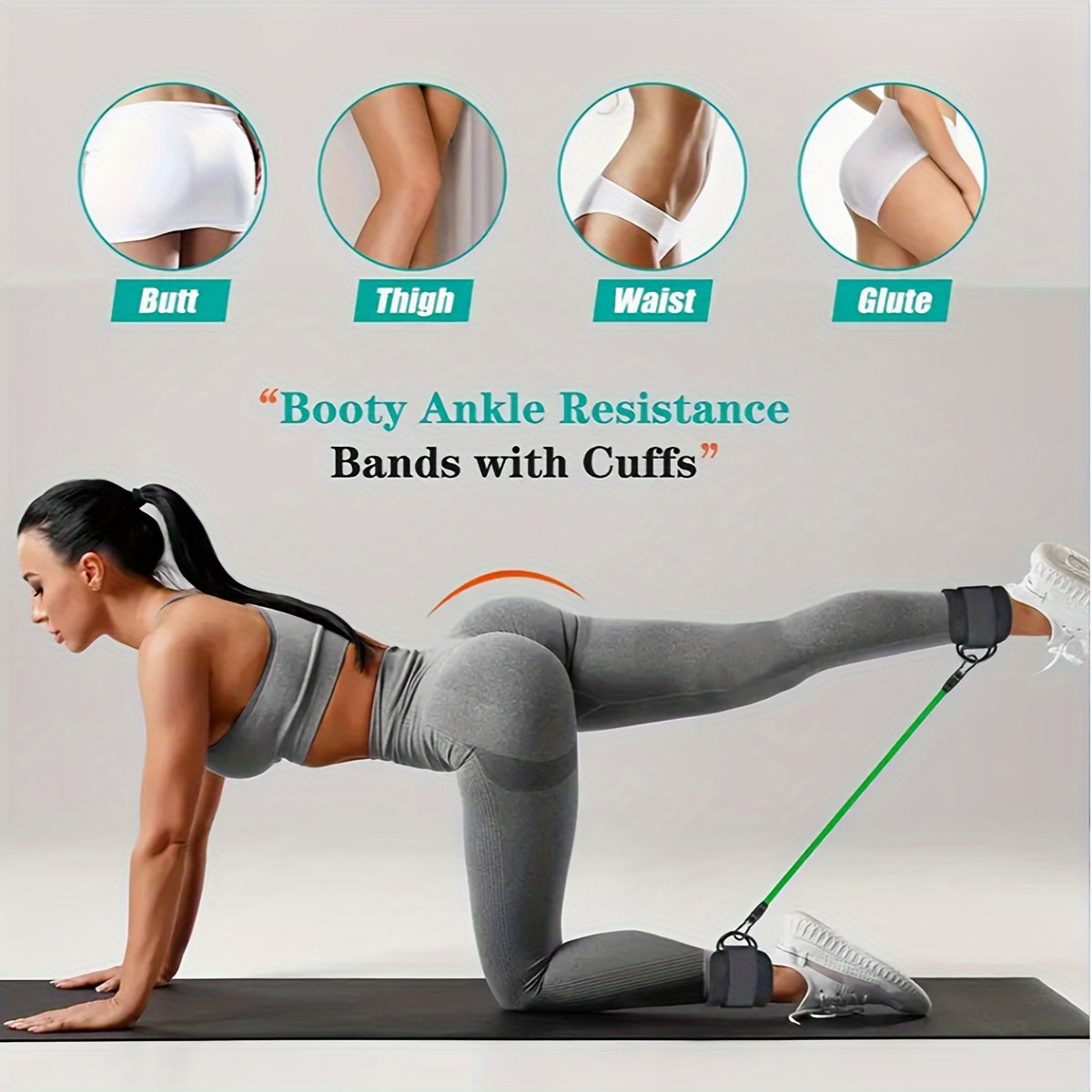 Universal Ankle Resistance Band Set with Adjustable Straps