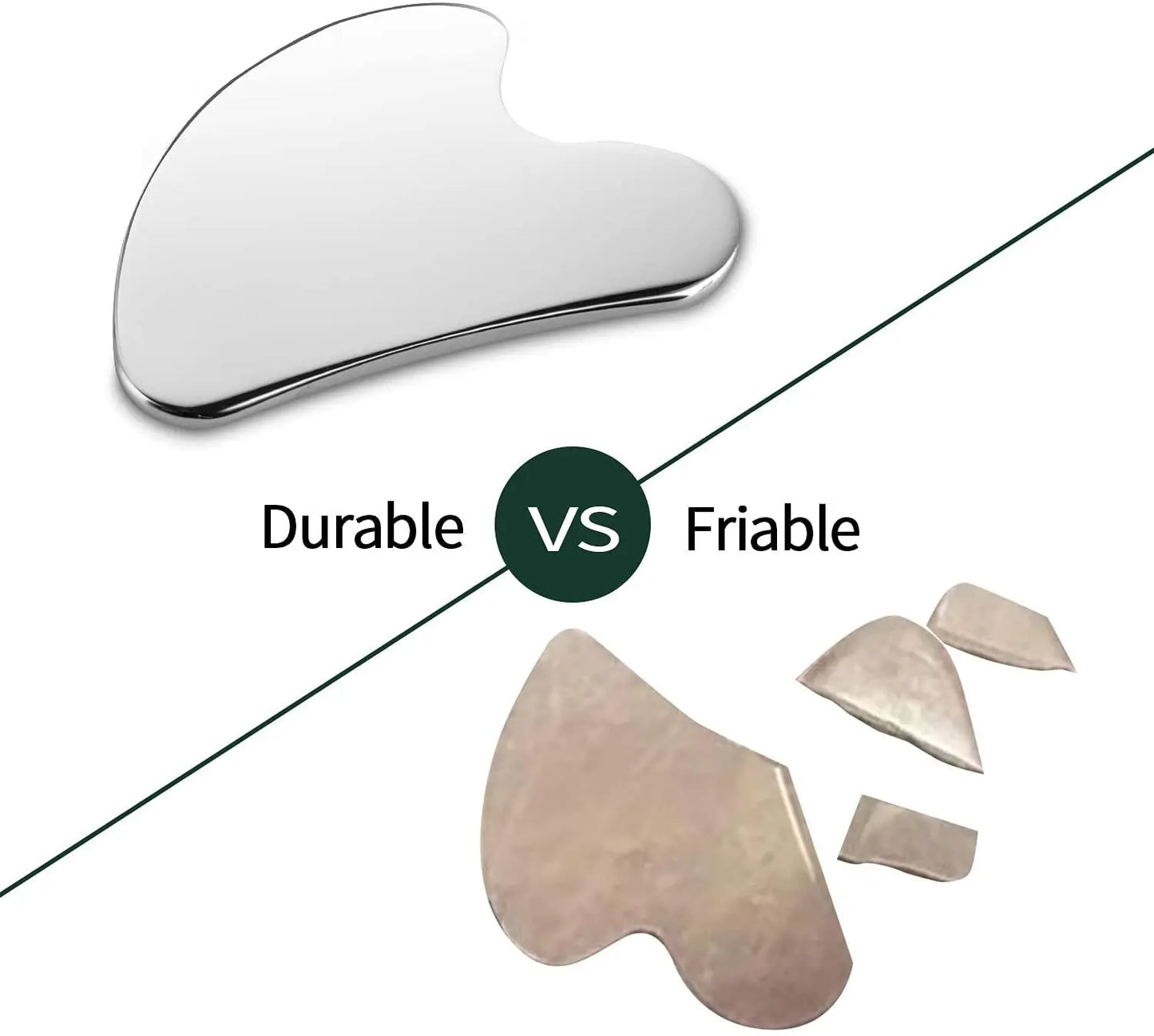 Gua Sha Board Heart Shape Stainless Steel Muscle Massage Tissue Therapy Scraping Plate Promote Blood Circulation Body Relaxation