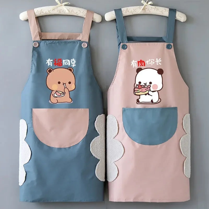 New Bubu And Dudu Printing Apron Home Kitchen Waterproof Oil Proof Apron