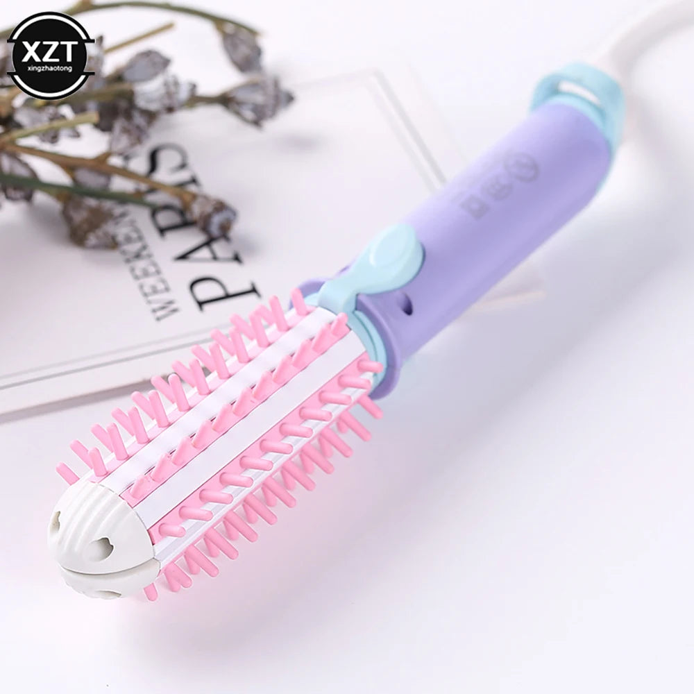Mini Electric Curling Iron Hair Straightening Curling Iron Scald Proof Ionic Hot Comb Hair Styler Travel Hair Styling Tools