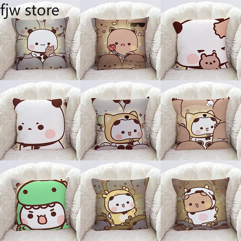 Cute panda Bubu and Dudu pillowcase