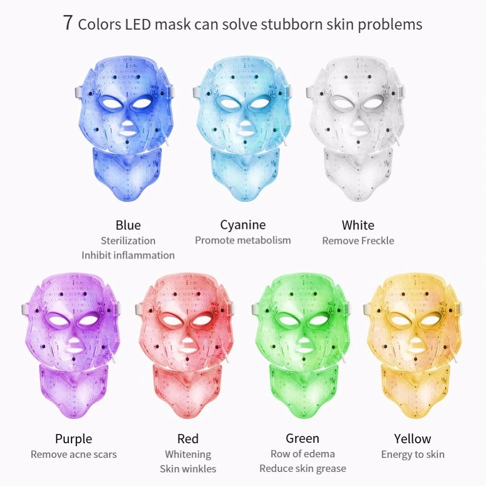 Light Therapy Face Beauty Facial 7 Colours LED Beauty Care Device