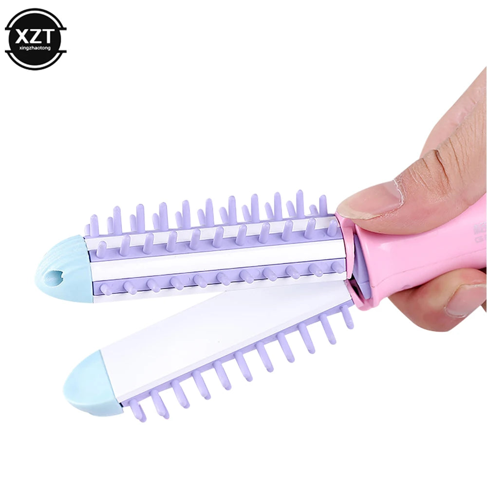 Mini Electric Curling Iron Hair Straightening Curling Iron Scald Proof Ionic Hot Comb Hair Styler Travel Hair Styling Tools