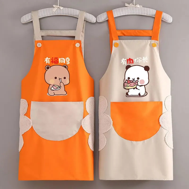 New Bubu And Dudu Printing Apron Home Kitchen Waterproof Oil Proof Apron