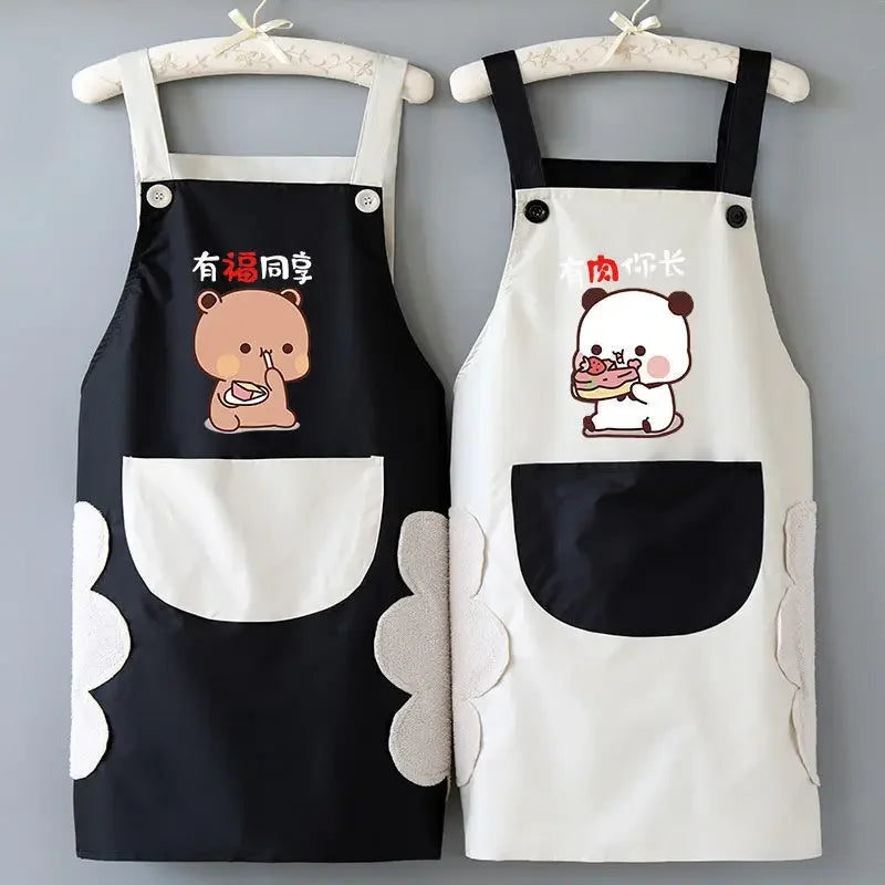 New Bubu And Dudu Printing Apron Home Kitchen Waterproof Oil Proof Apron