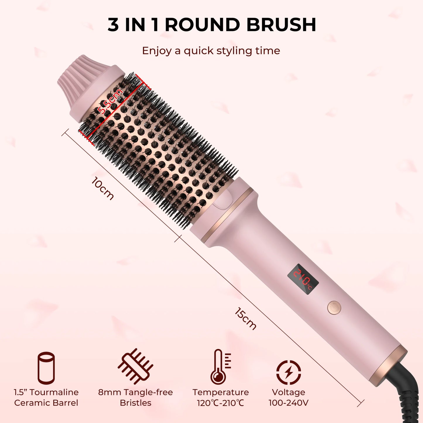 Hair Curling Iron Brush