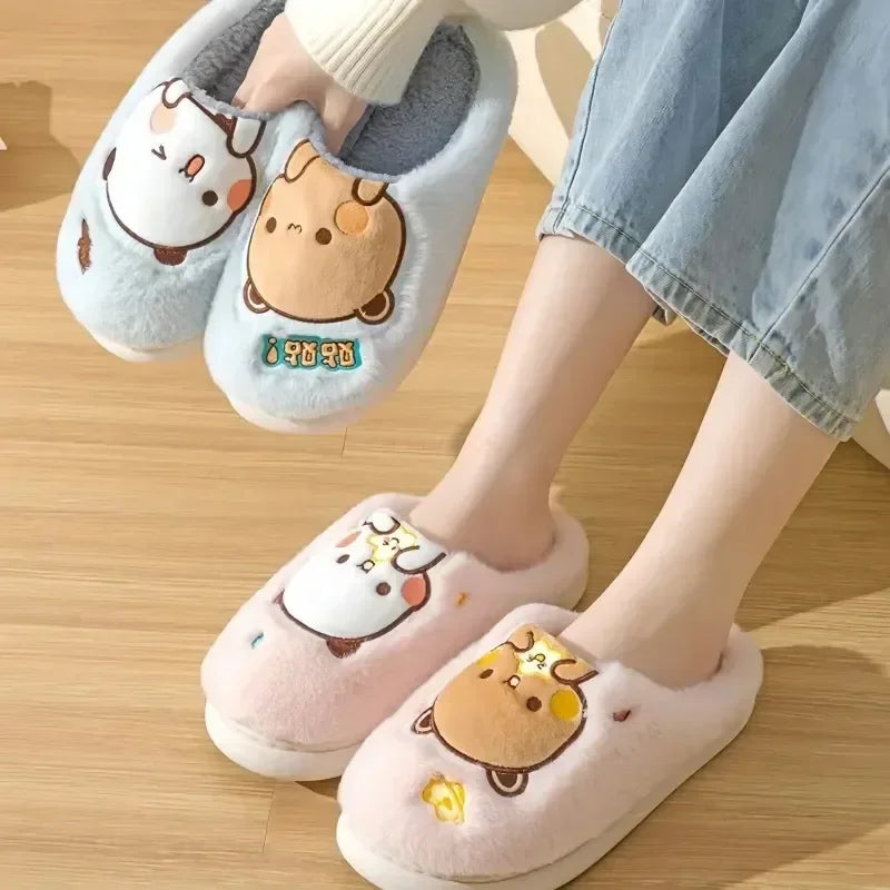 Kawaii Anime Bubu Dudu Bear Plush Slipper Cartoon Winter slipper