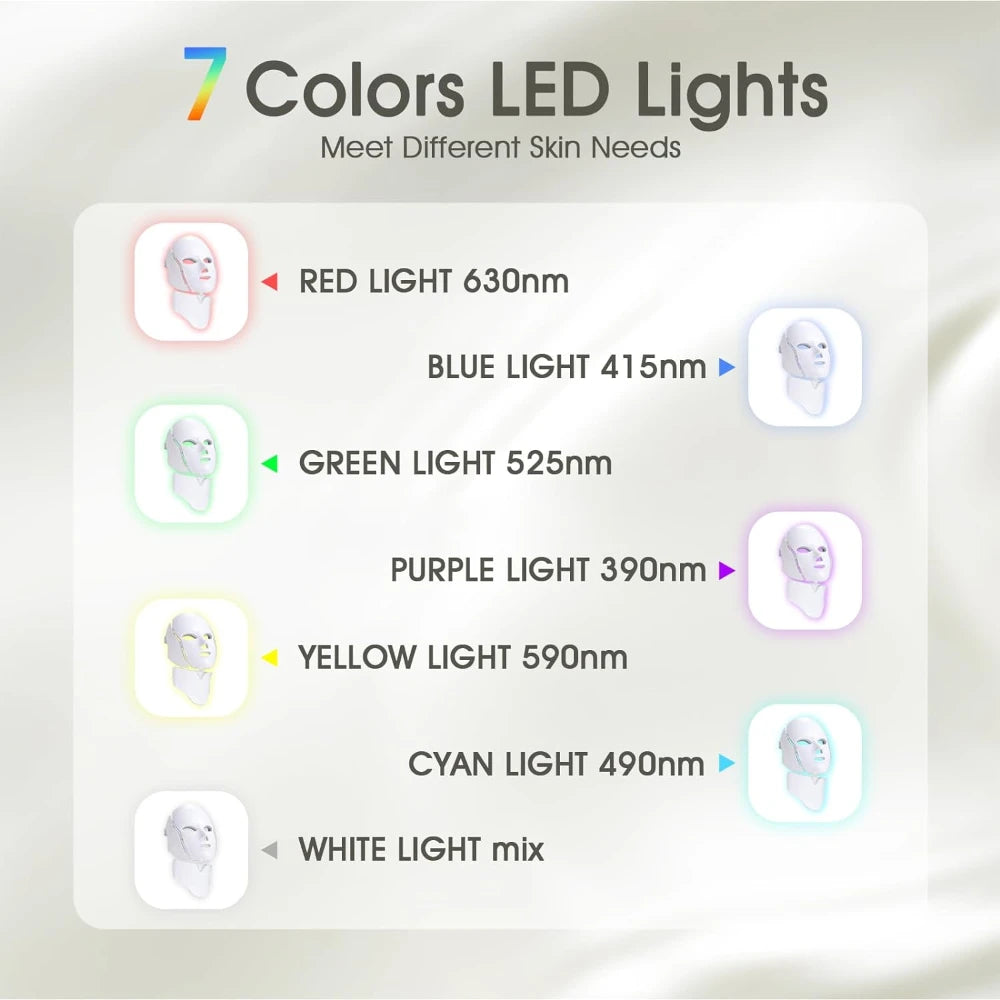 Light Therapy Face Beauty Facial 7 Colours LED Beauty Care Device
