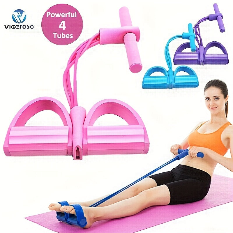 Home Gym Resistance Bands - 4 Tubes Elastic Pull Ropes for Full Body Workout