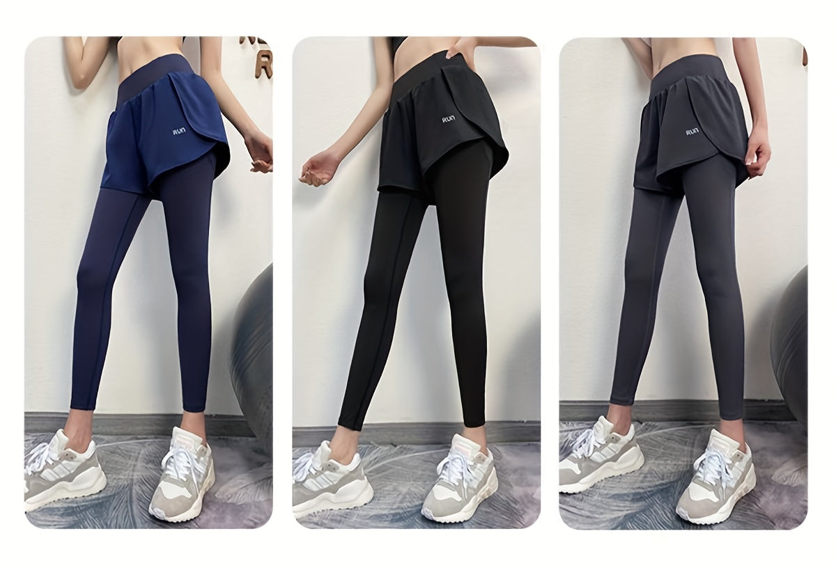 Letter Print High Waist Running Shorts With Pocket