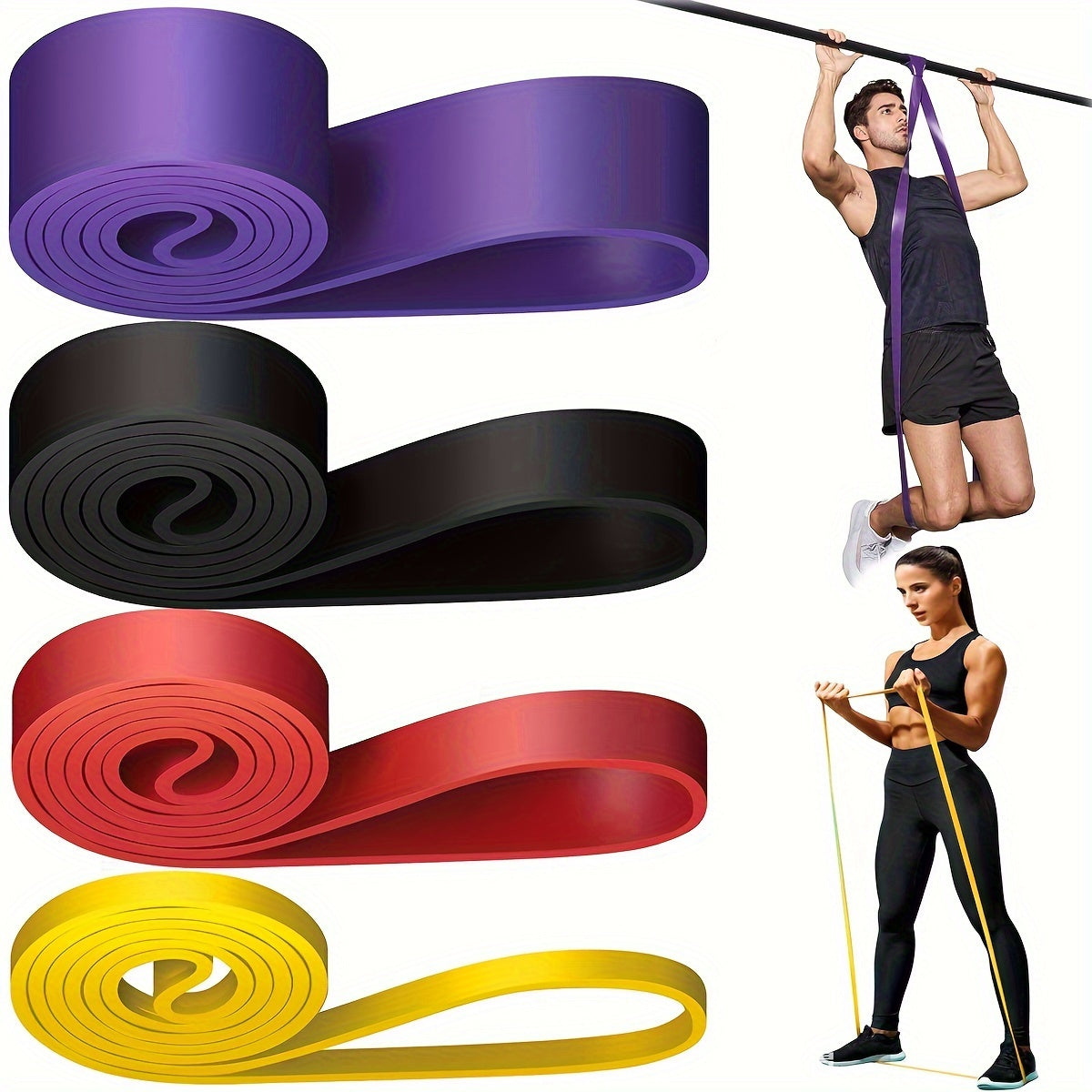 4pcs Yoga Resistance Tension Bands